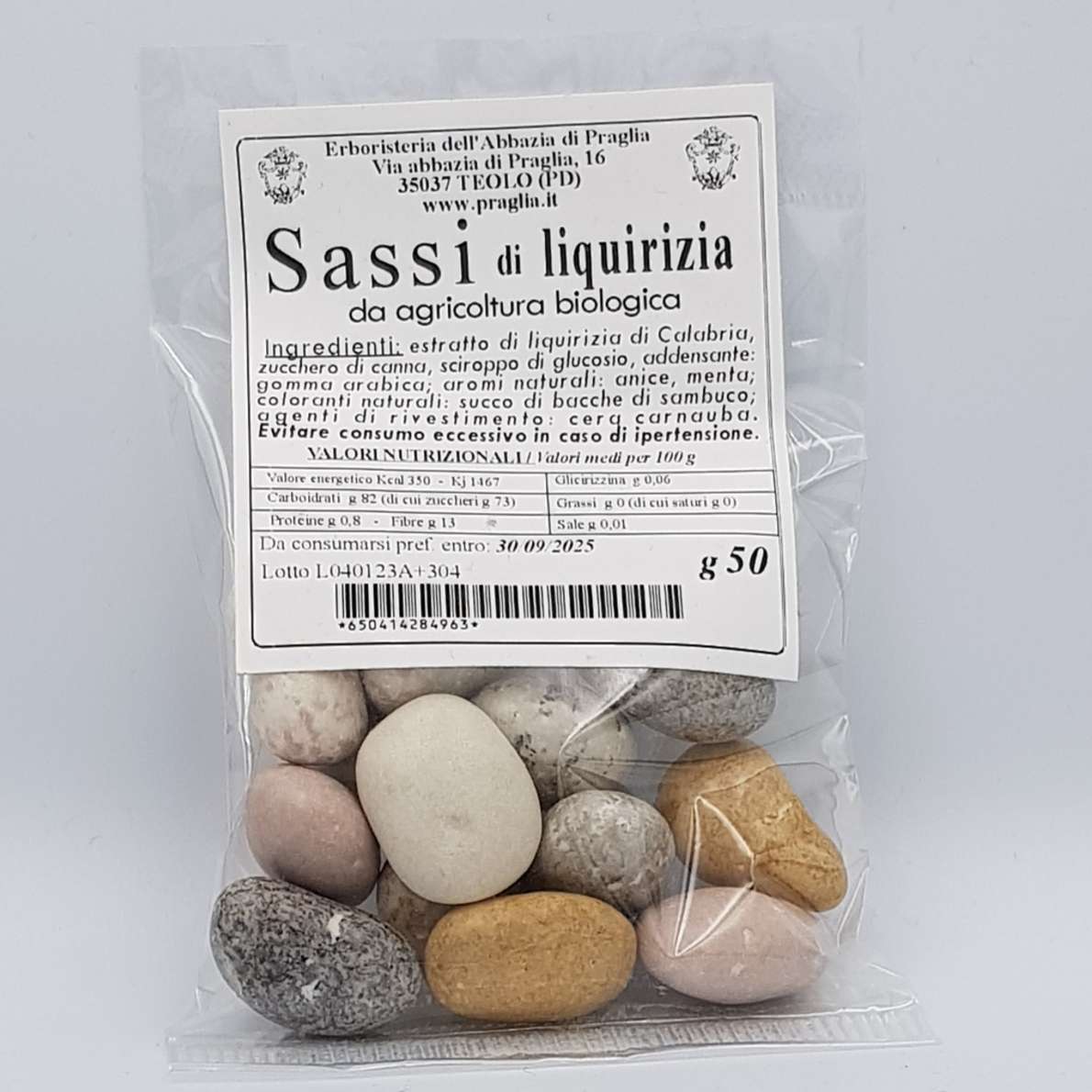 Sassi alla liquirizia da agricoltura biologica