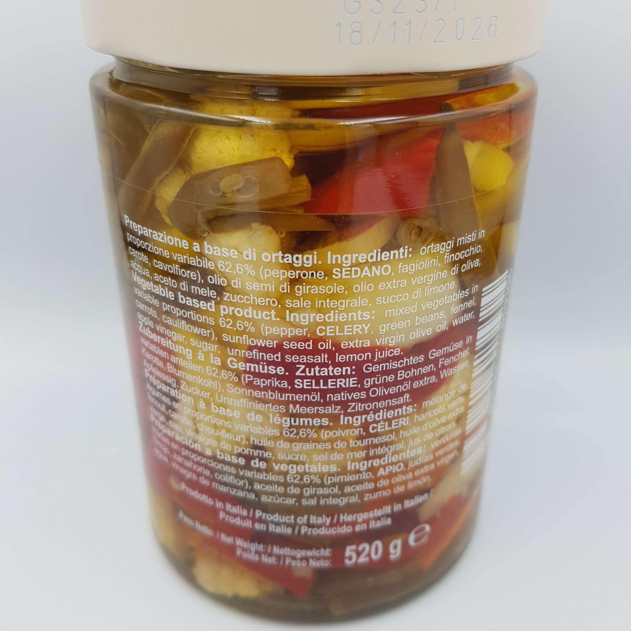 La Nuova Giardiniera con 6 ortaggi - 550 g