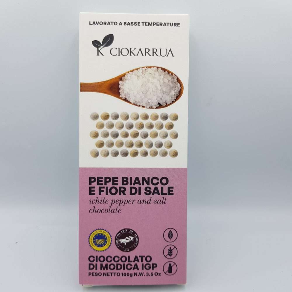Cioccolato di Modica IGP – Pepe Bianco e Fior di Sale