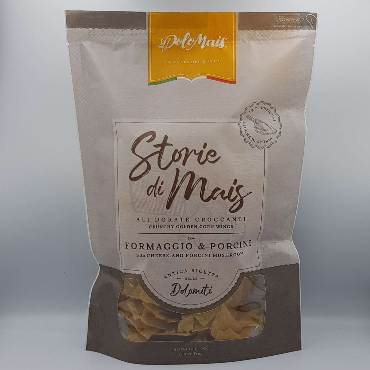 Ali dorate croccanti Formaggio e Porcini 80g. - Storie di Mais